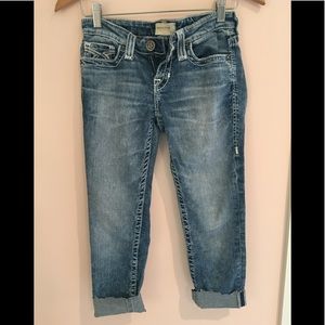 Distressed Denim capris